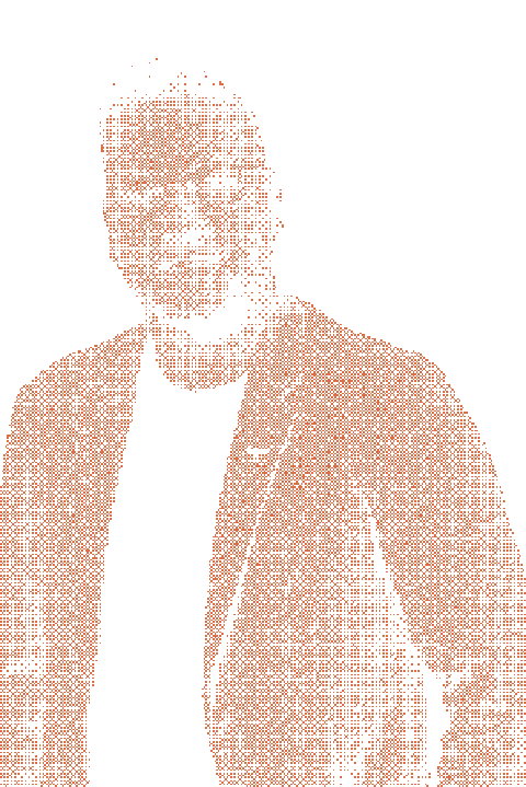 Paul Hewett, dithered bitmap portrait